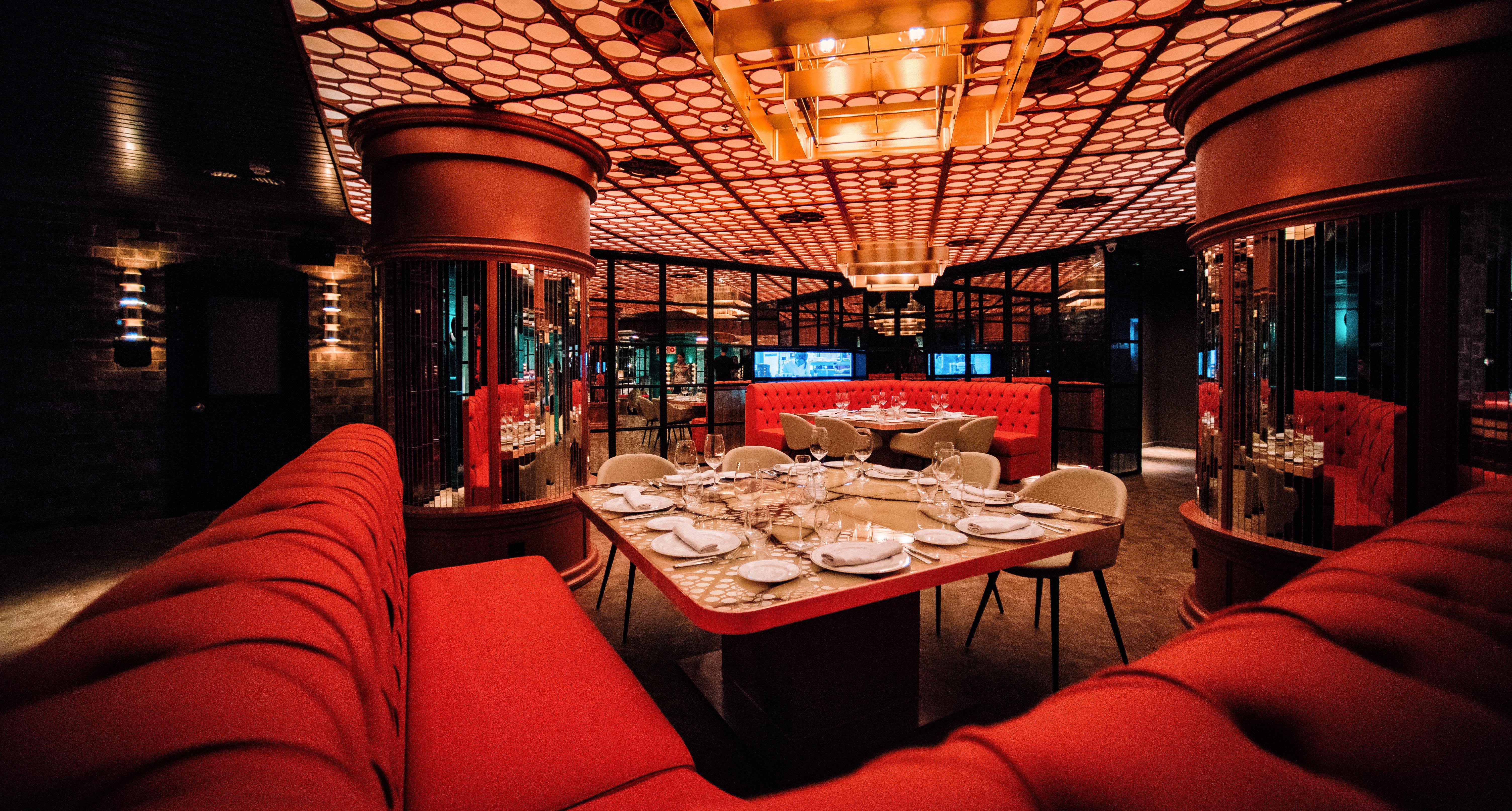 Hard Rock Hotel Ibiza Playa d'en Bossa Esterno foto Interior of the restaurant